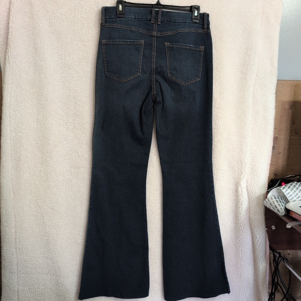 Sincerely Jules Dark Blue High-Rise‎ Flare Distressed Jeans Size 9/29 - Picture 10 of 11